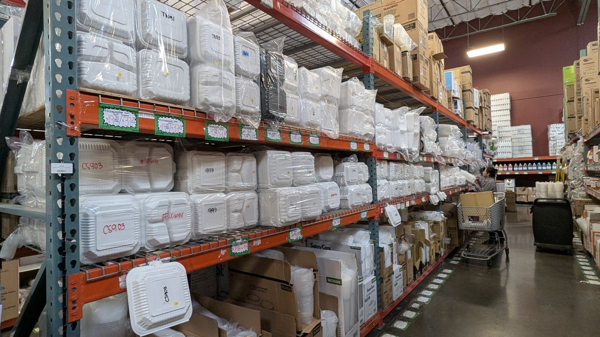 Aisle and supplies inside Central Cash & Carry, photo 1