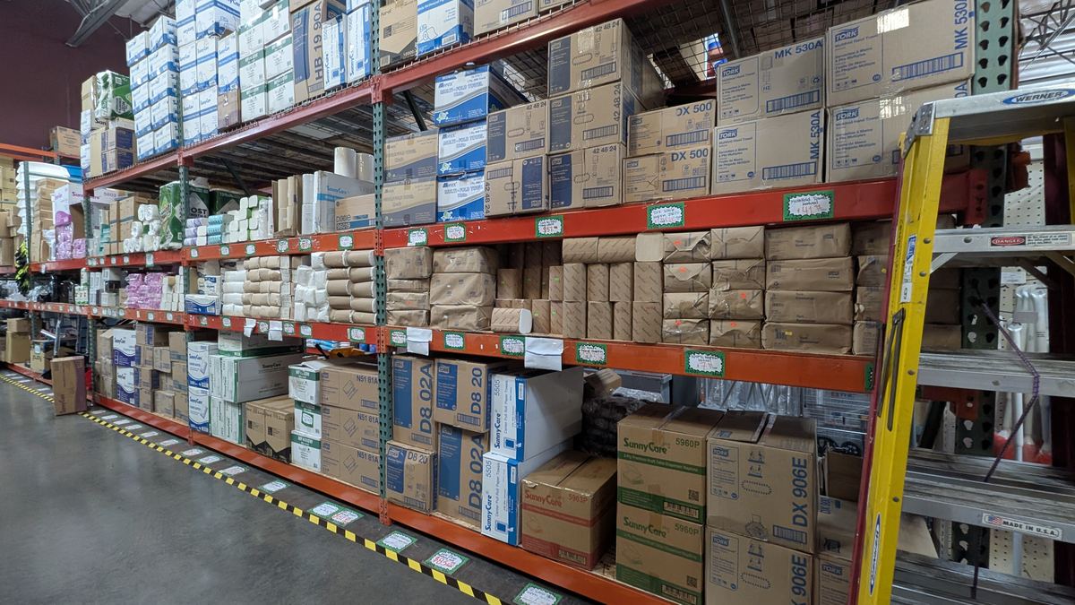 Aisle and supplies inside Central Cash & Carry, photo 16